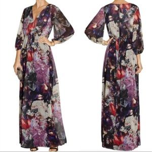 Alice + Olivia ‘Louisa’ Printed Crinkled-Chiffon Maxi Dress